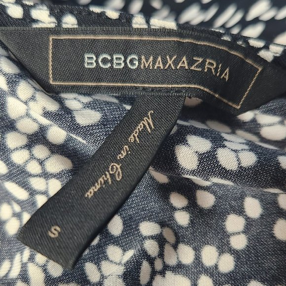 BCBG MAXAZRIA SPOTTED PRINT V-NECK WRAP DRESS-SIZE SMALL - Picture 3 of 4